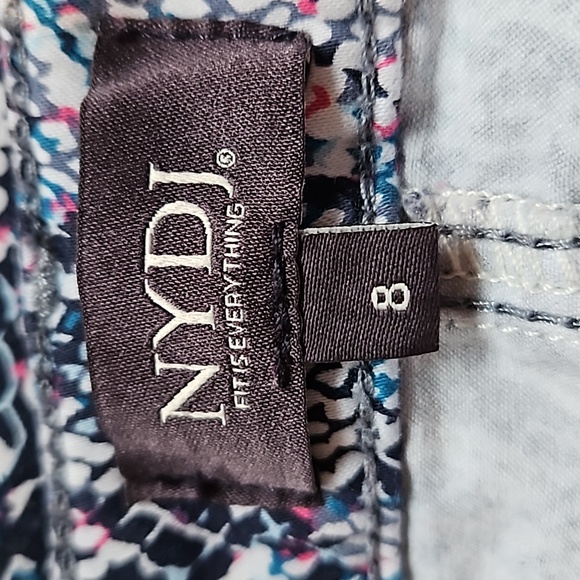 NYDJ Sheri Slim Blue Snake Print Pants - Picture 8 of 9